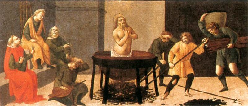 BARTOLOMEO DI GIOVANNI Predella: Martyrdom of St John oil painting picture